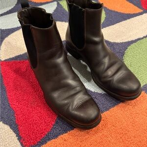 Prada Dark Brown Leather Ankle Boots
